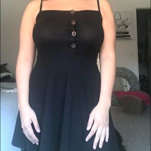 black dress with buttons